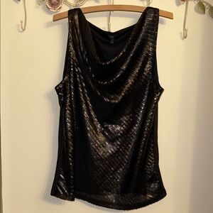 Talbots Black Sequin Tank Top